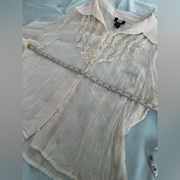 Studio 1940 Blouse Women’s 22/24W Y2K Sheer Ruffle Fairy Ethereal Cottagecore. - Picture 3 of 16